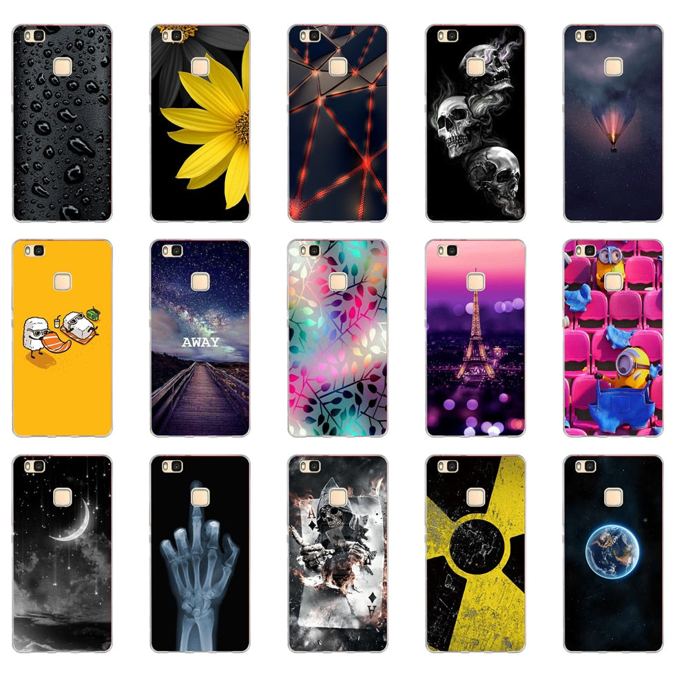 For Cover Huawei P9 Lite Case Cute Animal Silicon Soft TPU