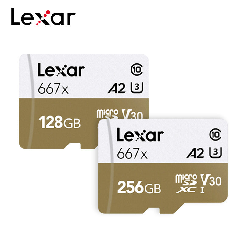 Lexar Professional Memory Card Up To 100MB/s Micro SD Card 667x C10 256GB TF Card 128GB Free Adapter for Drone Sport Camcorder
