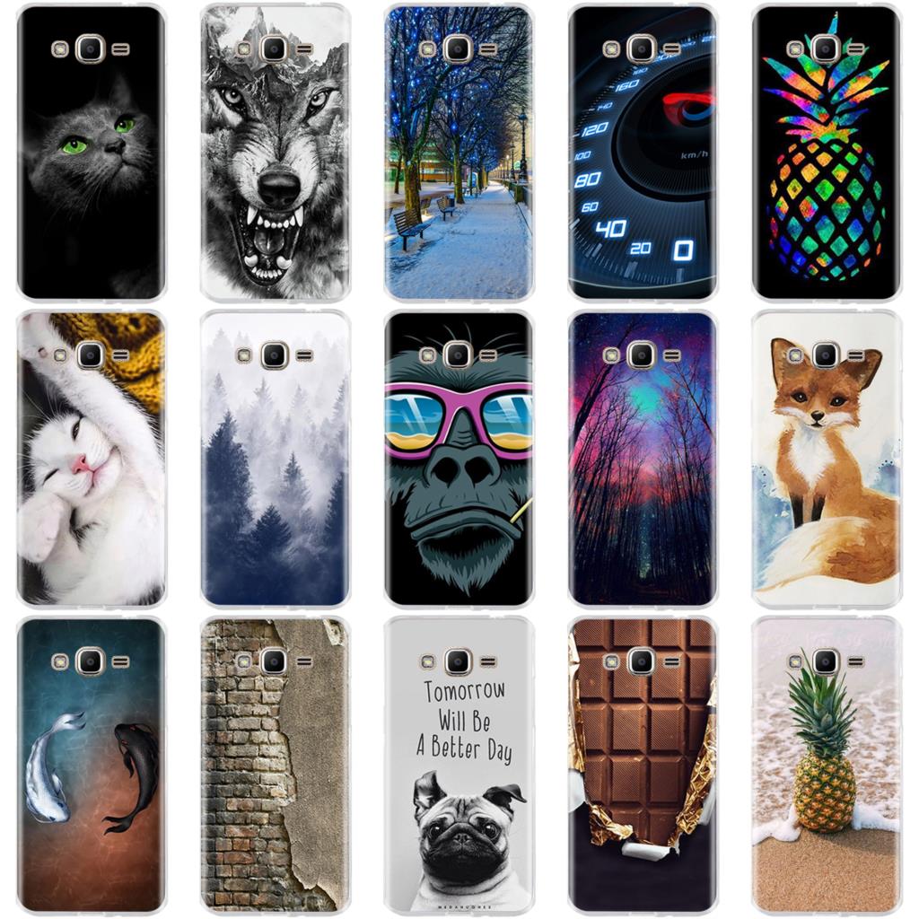 for Samsung J1 J3 J7 J5 2016 Case Silicone Cover 3D Bags Cat