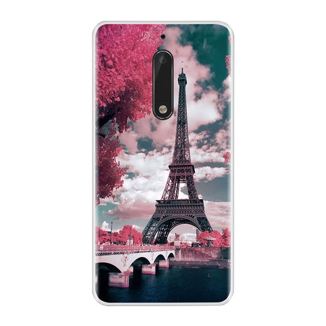Phone Case  For Nokia 3 5 6 8 Soft Silicone TPU Ultra Thin Flower Floral Painted Back Cover For Nokia 3 5 6 8  Case