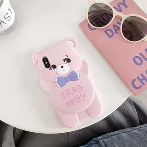 Case For Vivo Y91C Cute Cartoon Bear Hug Me Back Cover Funda Phone Accessories Coque