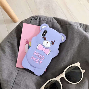 Case For Vivo Y91C Cute Cartoon Bear Hug Me Back Cover Funda Phone Accessories Coque