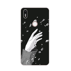 Case Silicon Black graffiti Painting Soft TPU Back Cover for BQ Aquaris x Protect Phone cases